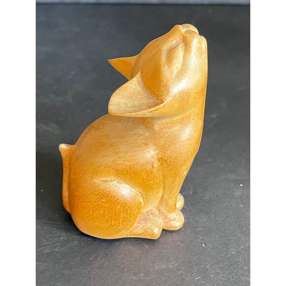 2 Handcrafted Wooden Cat Figurine 1 Signed Watson Boho Kitty Lover - Picture 9 of 10